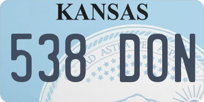 KS license plate 538DON