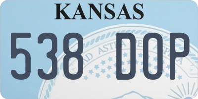 KS license plate 538DOP