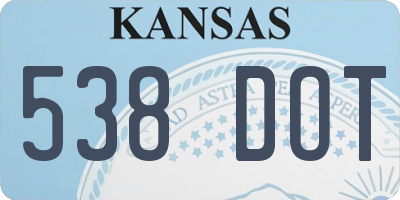 KS license plate 538DOT