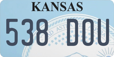 KS license plate 538DOU