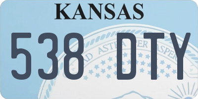 KS license plate 538DTY