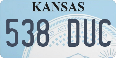KS license plate 538DUC
