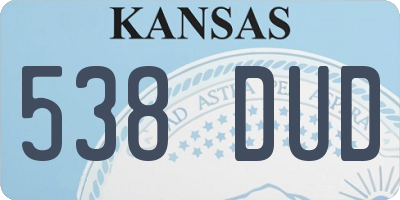 KS license plate 538DUD