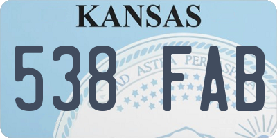 KS license plate 538FAB
