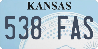 KS license plate 538FAS