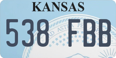 KS license plate 538FBB