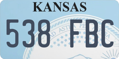 KS license plate 538FBC