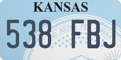 KS license plate 538FBJ