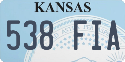 KS license plate 538FIA