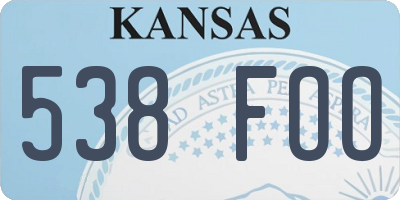 KS license plate 538FOO