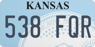 KS license plate 538FQR