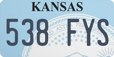 KS license plate 538FYS
