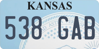 KS license plate 538GAB