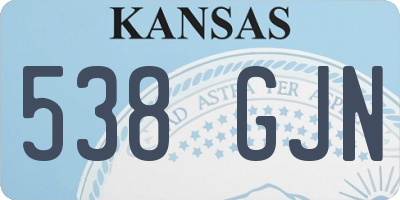 KS license plate 538GJN
