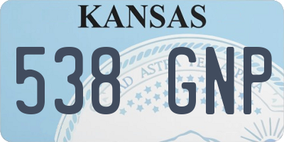 KS license plate 538GNP