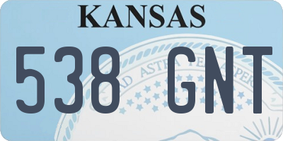 KS license plate 538GNT