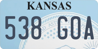 KS license plate 538GOA