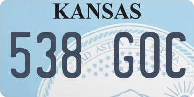 KS license plate 538GOC
