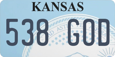 KS license plate 538GOD