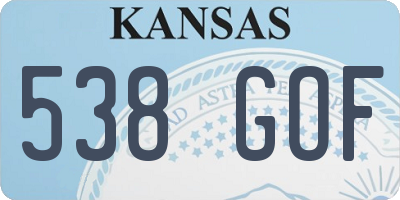 KS license plate 538GOF