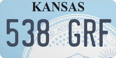 KS license plate 538GRF
