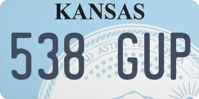KS license plate 538GUP