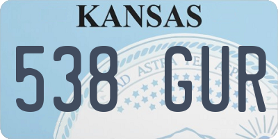 KS license plate 538GUR