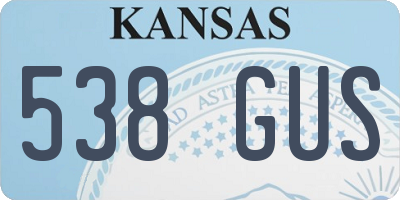 KS license plate 538GUS