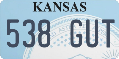 KS license plate 538GUT
