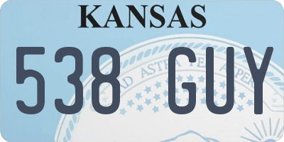 KS license plate 538GUY