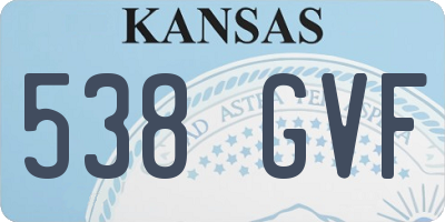 KS license plate 538GVF