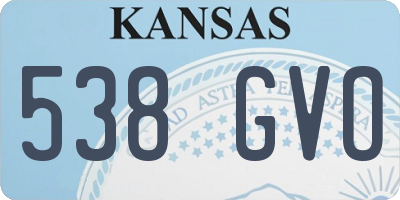 KS license plate 538GVO