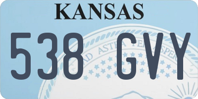 KS license plate 538GVY