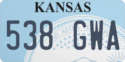 KS license plate 538GWA