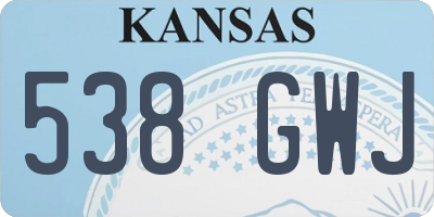 KS license plate 538GWJ