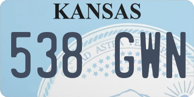 KS license plate 538GWN