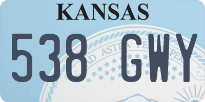 KS license plate 538GWY