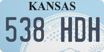 KS license plate 538HDH
