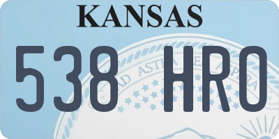 KS license plate 538HRO