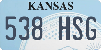 KS license plate 538HSG