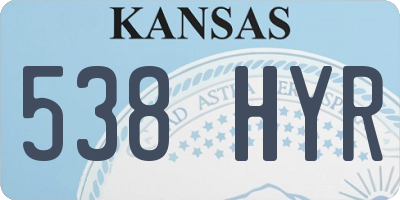 KS license plate 538HYR