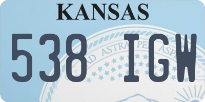 KS license plate 538IGW