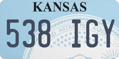 KS license plate 538IGY