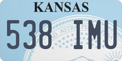 KS license plate 538IMU
