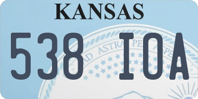 KS license plate 538IOA