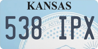 KS license plate 538IPX