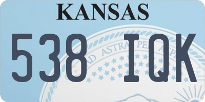 KS license plate 538IQK