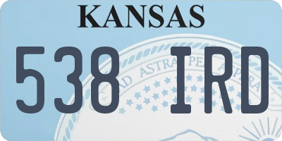 KS license plate 538IRD