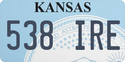KS license plate 538IRE