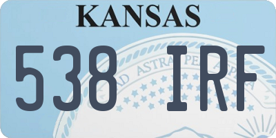 KS license plate 538IRF